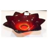 Red Bowl-base is yellow glass