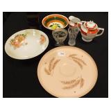 Bowls, Cream/sugar, matchbox, vase, dish