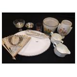USA Platter, cream/sugar, Fleet glass cup