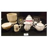 Glassware, China, Assorted Items