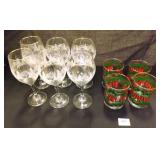 Goblets - Stemmed winter scene, 6 total