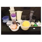 Plastic Storage Containers, metal tray