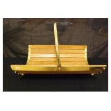 Magazine Rack, Wood & Gold Tone Metal