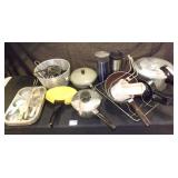 Pots, Cupcake pans, Assorted kitchen Items