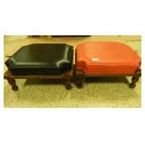 2 Footstools, Wooden & Vinyl