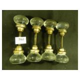 4 sets glass door knobs