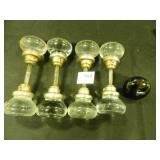 4 sets glass door knobs, 1 black knob