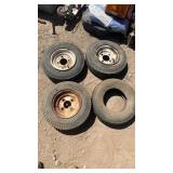 4.80/4.00-8 tires with 3 rims