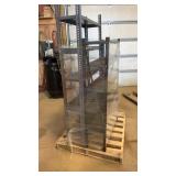 Metal shelving units