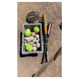 Balls, bats, glove