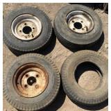 4.80/4.00-8 tires with 3 rims