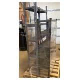 Metal shelving units