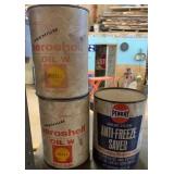 Vintage oil and antifreeze cans - unopened