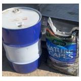30 gallon drum and landscape for mulch