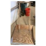 Wooden snow scoop