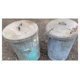 Galvanized garbage barrels