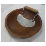 Wooden bowl with food chopper