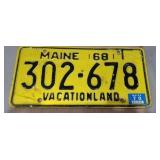 1968 Maine license plate