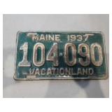 1937 Maine license plate