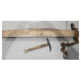 Wooden horse evener and hammer