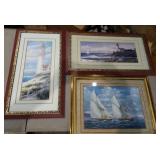 Lighthouse and boat prints