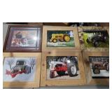 Apple print and tractor prints,  ford, misc.