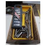 Wooden drawer with assorted tools