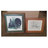 Bear print and deer print