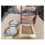 Shelf, 2 prints, frame