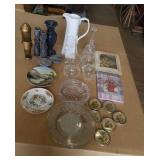 Assorted glass items