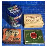 Vintage tins and box