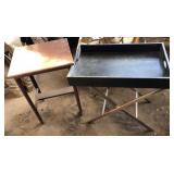Tray with folding table and wooden wheeled table