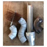 Chimney brush and stove pipe