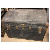 Vintage black travel trunk