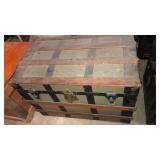 Vintage green travel trunk