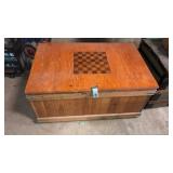 Wooden box and contents