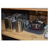 kitchen tins. pots and pans