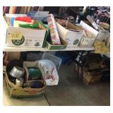 Contents of table tops and under Contents of table tops and under