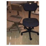 Desk chairs, one wooden Desk chairs, one wooden