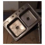 Stainless double bowl sink