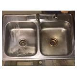 Stainless double bowl sink