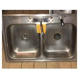 Stainless double bowl sink