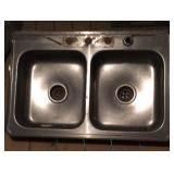 Stainless double bowl sink