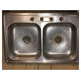 Stainless double bowl sink