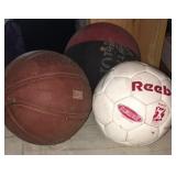 Box lot assorted balls