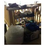 Box lot of linens, shelf not included Box lot of linens, shelf not included