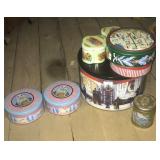 Box lot of tins Box lot of tins
