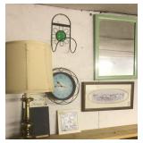 Lamp, wall art, mirror Lamp, wall art, mirror