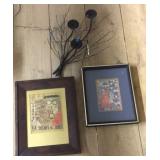 Framed picture and wall hanging Framed picture and wall hanging