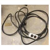 Black extension cord 2 outlets